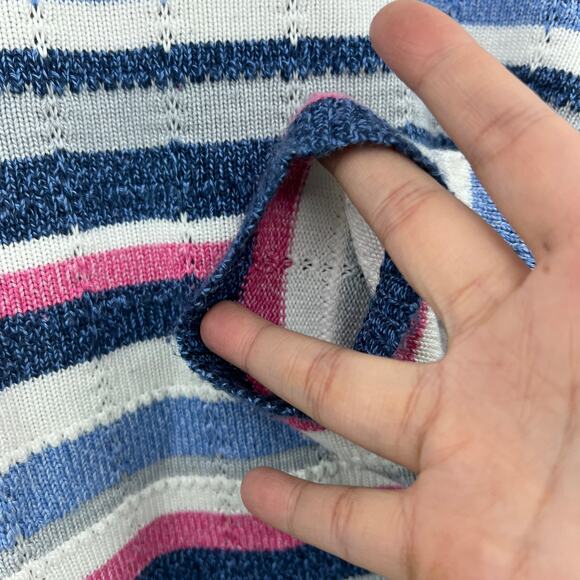 Alfred Dunner PETITE SMALL American VINTAGE Striped Knit Sweater white blue - Picture 6 of 9